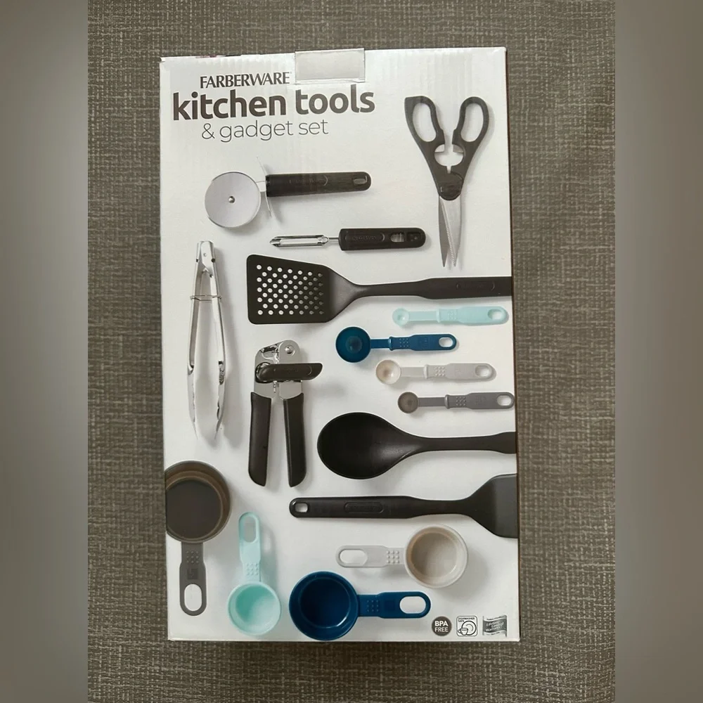 Farberware 16-Piece Kitchen Tools & Gadget Set – BPA-Free, Heat Resistant, Black